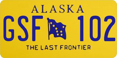 AK license plate GSF102