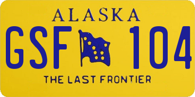 AK license plate GSF104