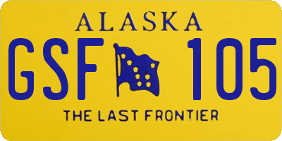 AK license plate GSF105