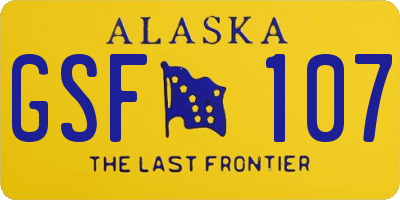 AK license plate GSF107