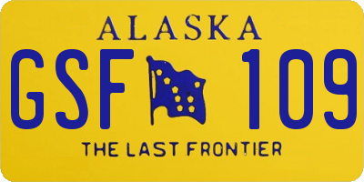 AK license plate GSF109