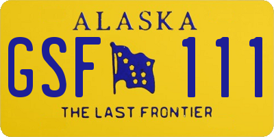AK license plate GSF111