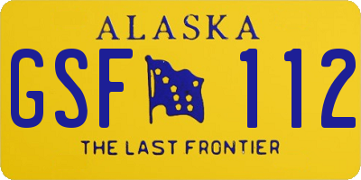 AK license plate GSF112