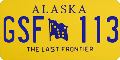 AK license plate GSF113