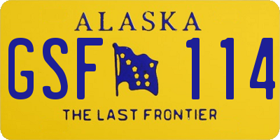 AK license plate GSF114