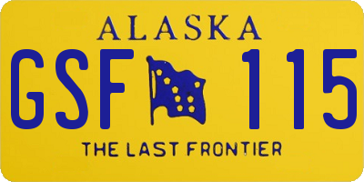 AK license plate GSF115
