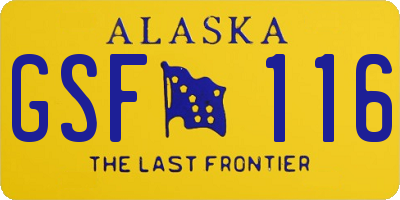 AK license plate GSF116