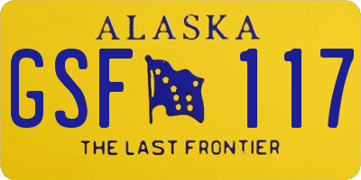 AK license plate GSF117