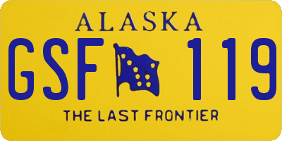 AK license plate GSF119