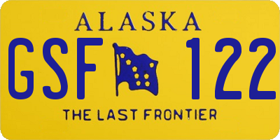 AK license plate GSF122