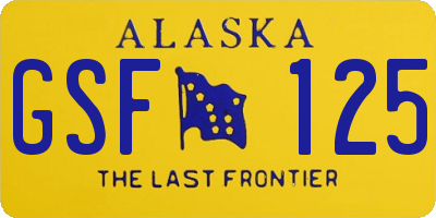 AK license plate GSF125