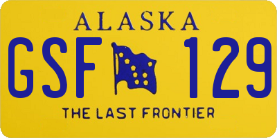 AK license plate GSF129