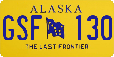 AK license plate GSF130