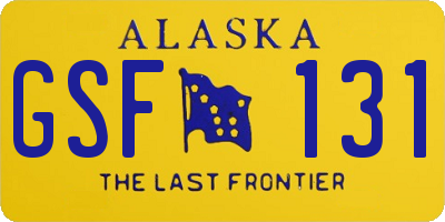 AK license plate GSF131