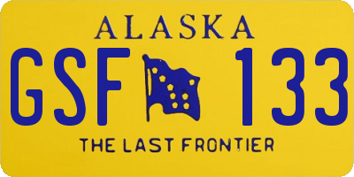 AK license plate GSF133