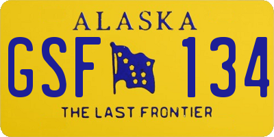 AK license plate GSF134