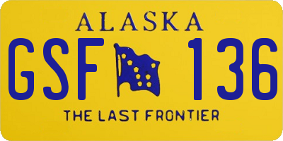 AK license plate GSF136