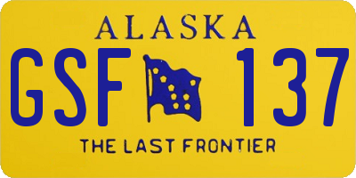 AK license plate GSF137