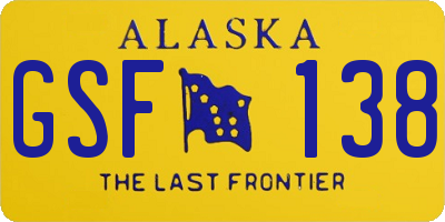AK license plate GSF138