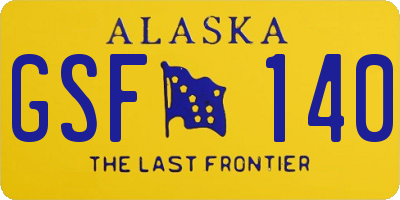 AK license plate GSF140