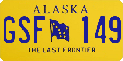 AK license plate GSF149