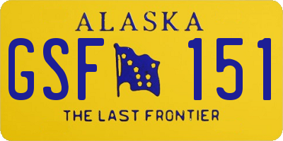 AK license plate GSF151