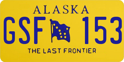 AK license plate GSF153