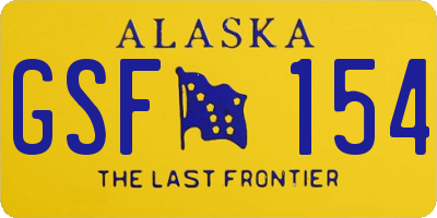 AK license plate GSF154