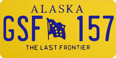 AK license plate GSF157