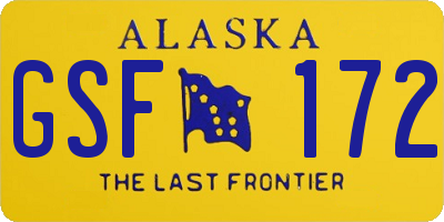 AK license plate GSF172