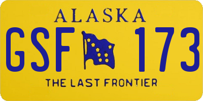 AK license plate GSF173