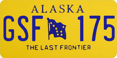 AK license plate GSF175