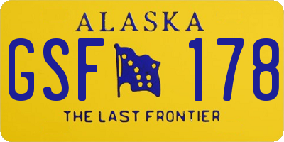 AK license plate GSF178