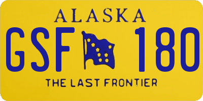AK license plate GSF180