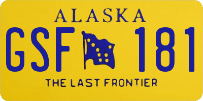AK license plate GSF181
