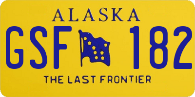 AK license plate GSF182