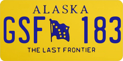 AK license plate GSF183