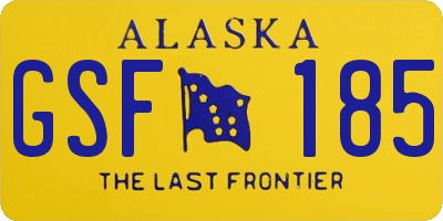 AK license plate GSF185