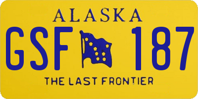 AK license plate GSF187