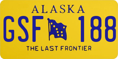 AK license plate GSF188