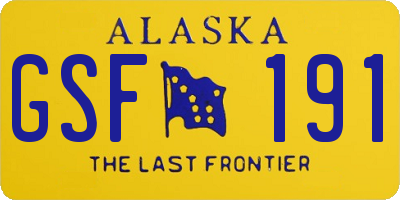 AK license plate GSF191