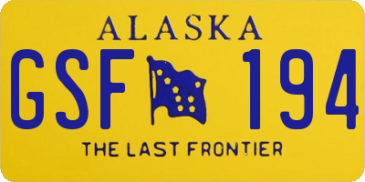 AK license plate GSF194