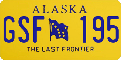 AK license plate GSF195