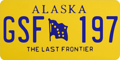 AK license plate GSF197
