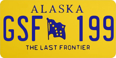 AK license plate GSF199