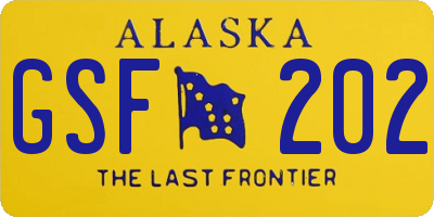 AK license plate GSF202