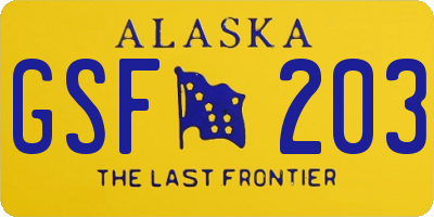 AK license plate GSF203