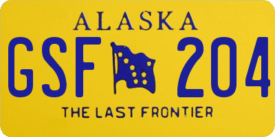 AK license plate GSF204