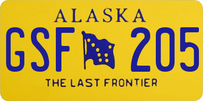 AK license plate GSF205