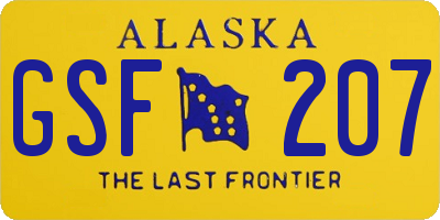 AK license plate GSF207